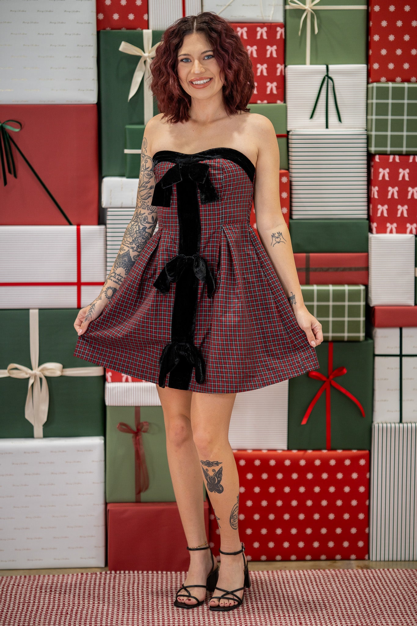 Yuletide Velvet Bow Dress