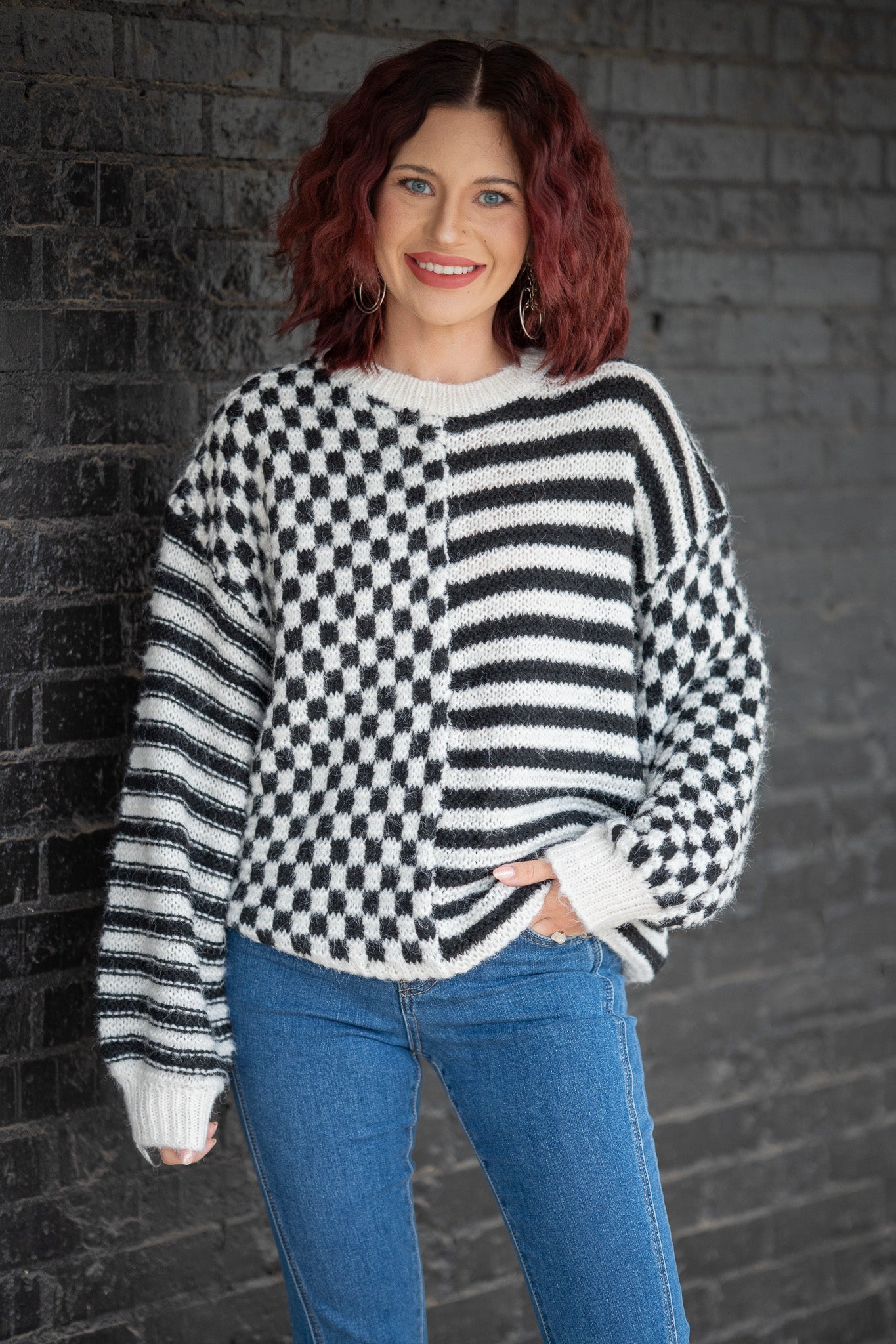 Averie Checkered Sweater