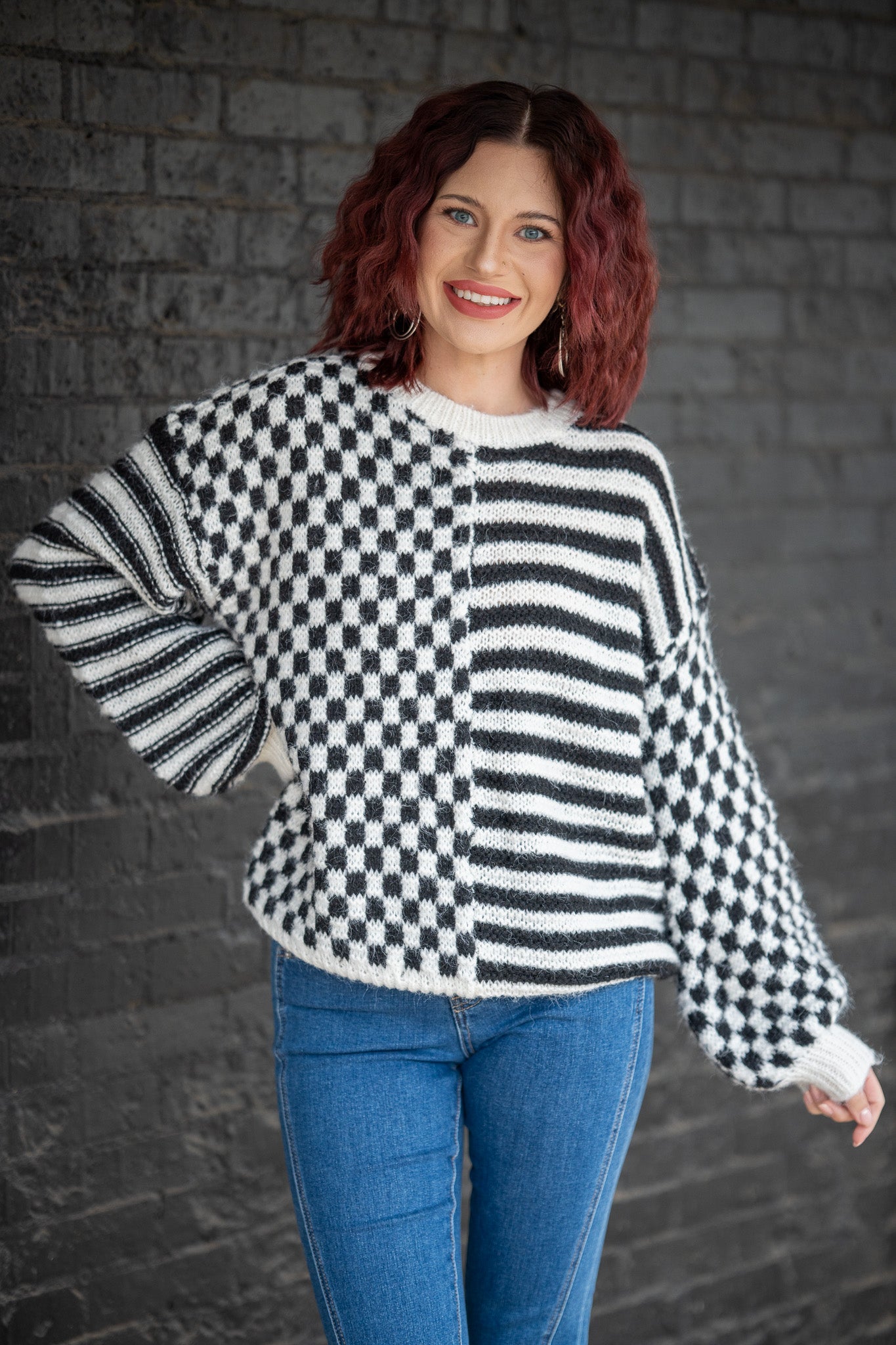 Averie Checkered Sweater