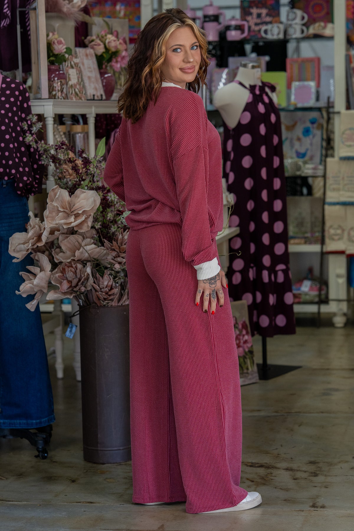 Delightful Burgundy Pant Set