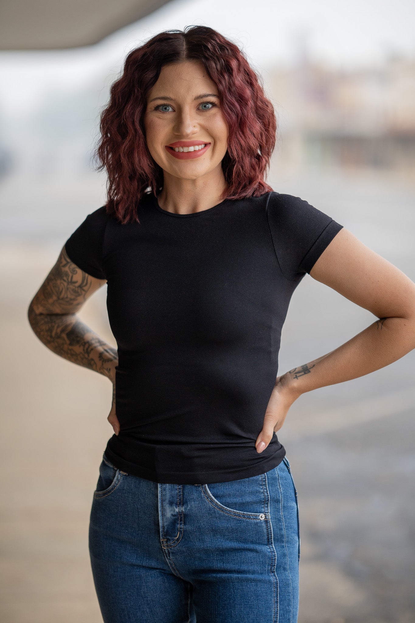 Mel Black Seamless Tee