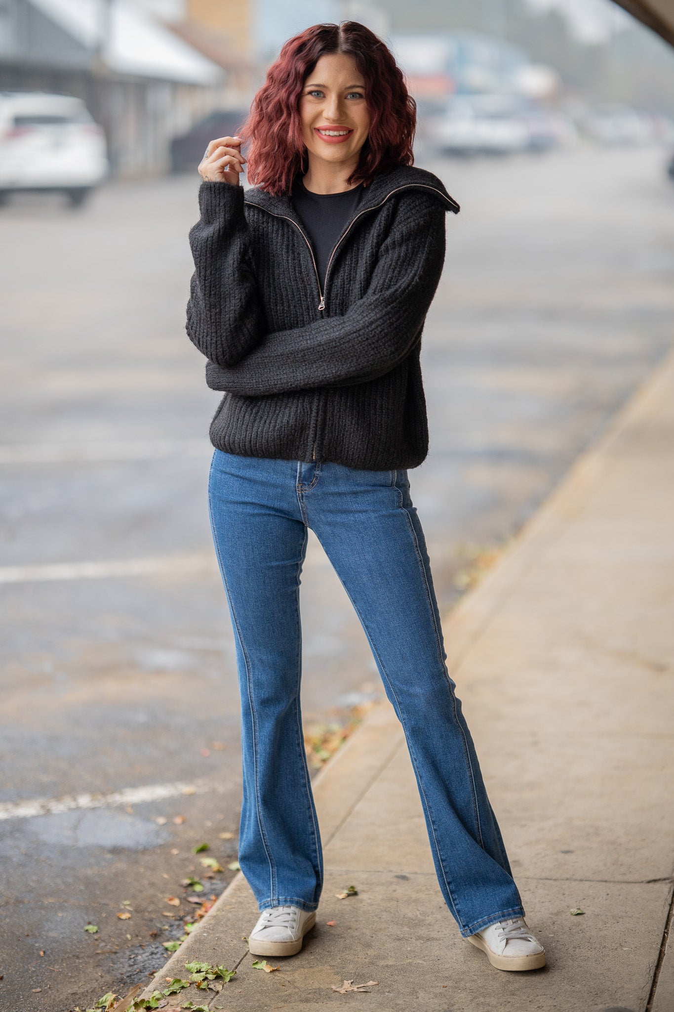 Warm & Cozy Black Zip Sweater