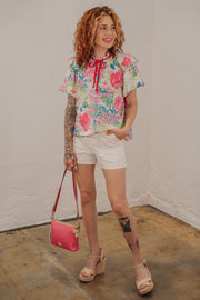 Wren Floral Bubble Sleeve Top