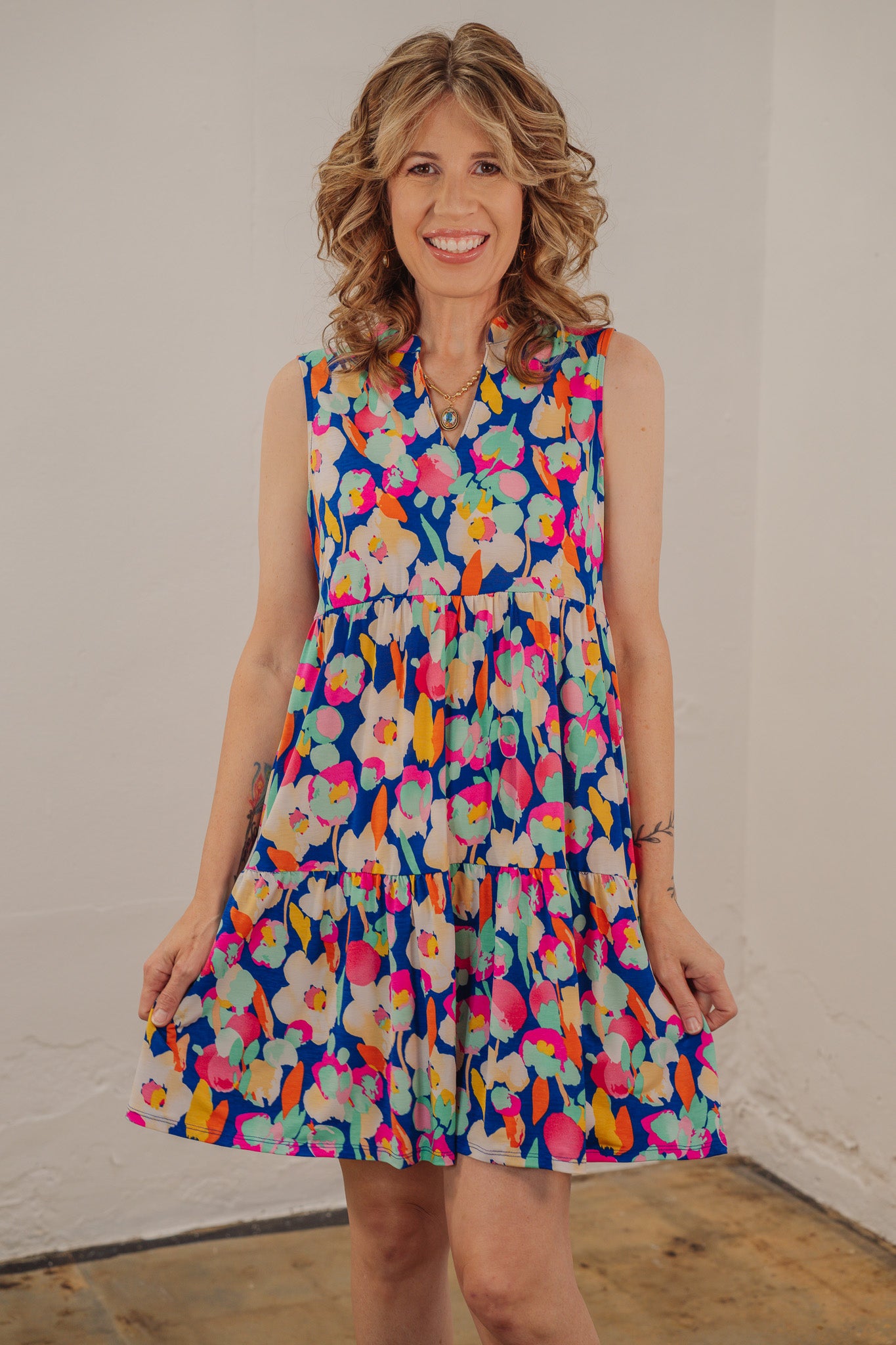 Carrie Floral Abstract Dress