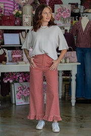 Sasha Rust Checkered Pants