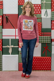 Nutcracker & Santa Distressed Long Sleeve Tee