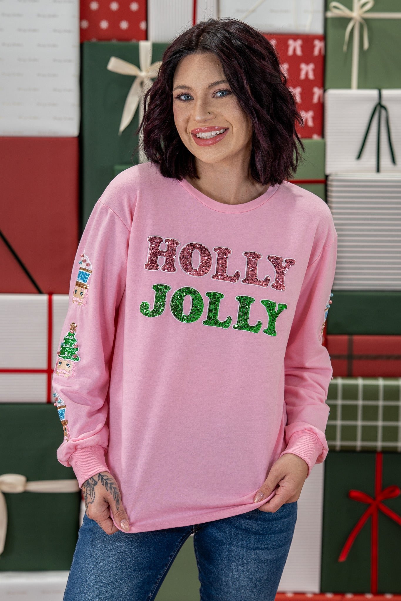 Holly Jolly Sequin Sweatshirt