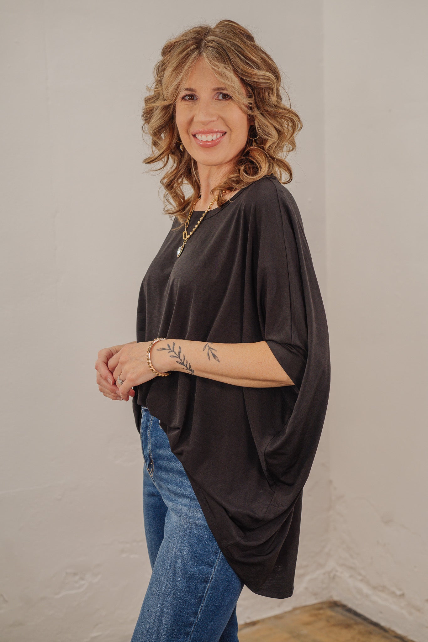 Kennedy Black Oversized Top