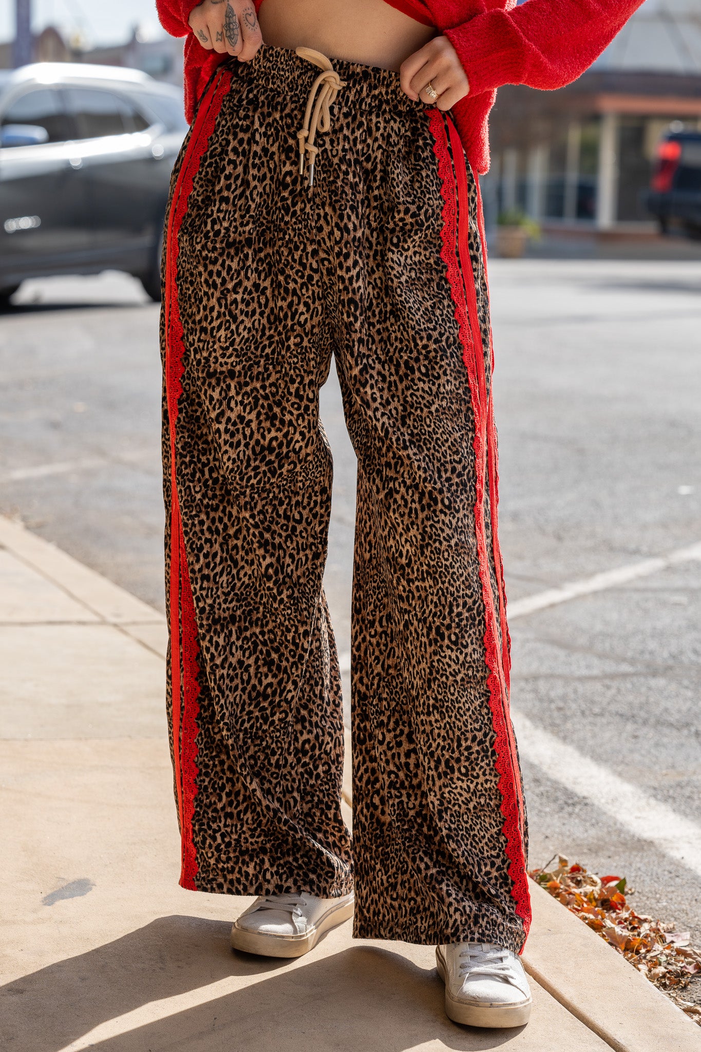 Ribbons & Lace Leopard Pants