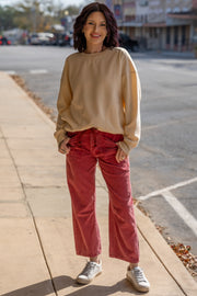 Virginia Burgundy Corduroy Barrel Pants