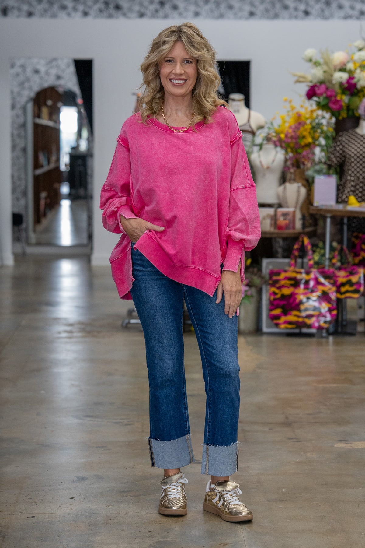 Soft Life Hot Pink Sweatshirt