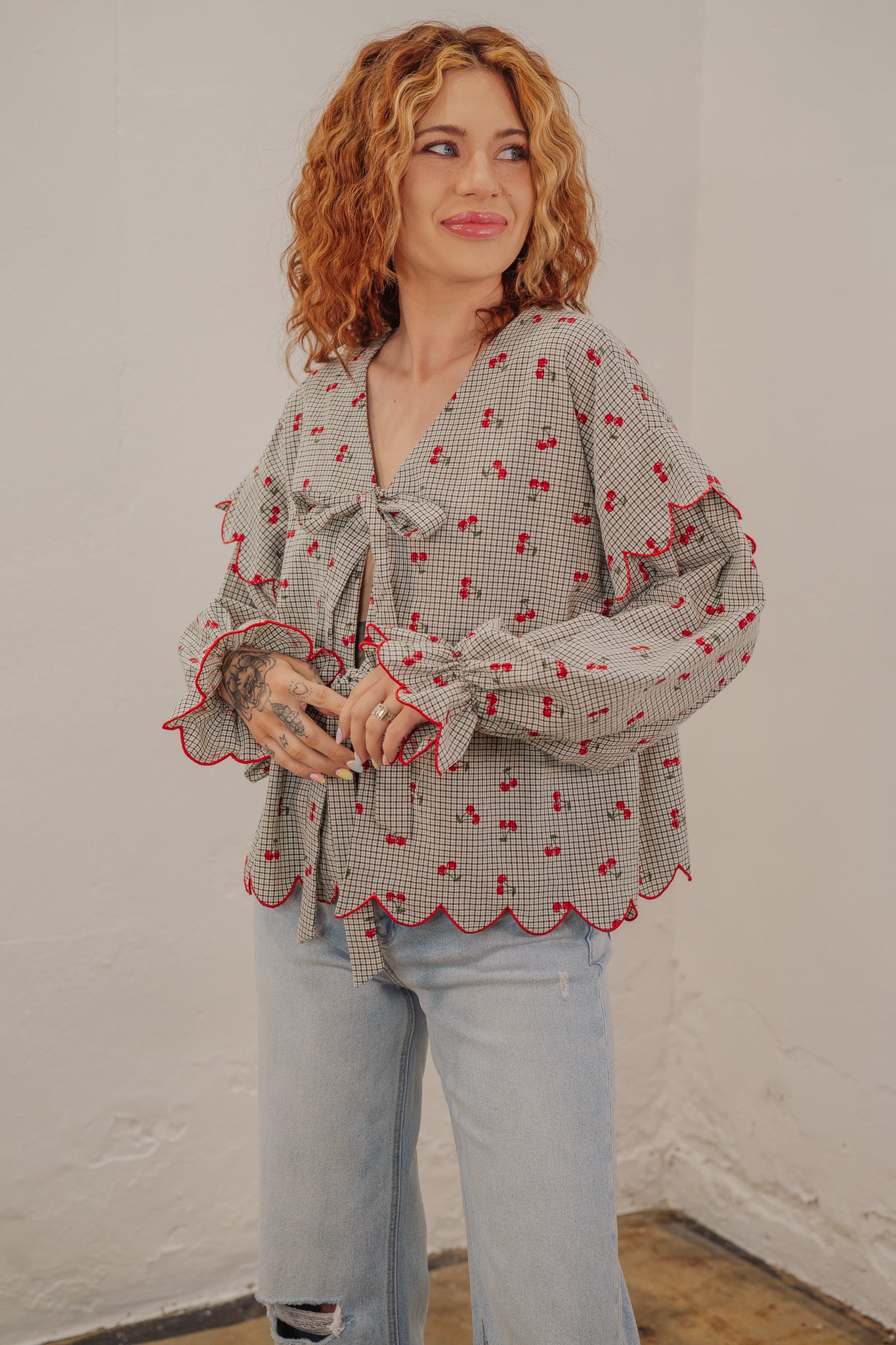 Pickin' Cherries Tie Top