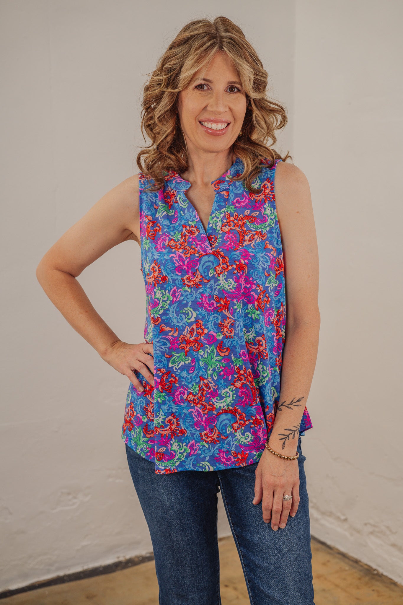 Becka Floral Tank