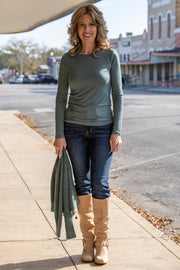 Comfy All Day Ash Jade Long Sleeve Tee
