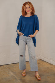 Lola Light Navy Oversized Top