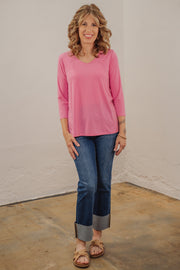 Vivian Light Pink V-Neck Top - Final Sale!