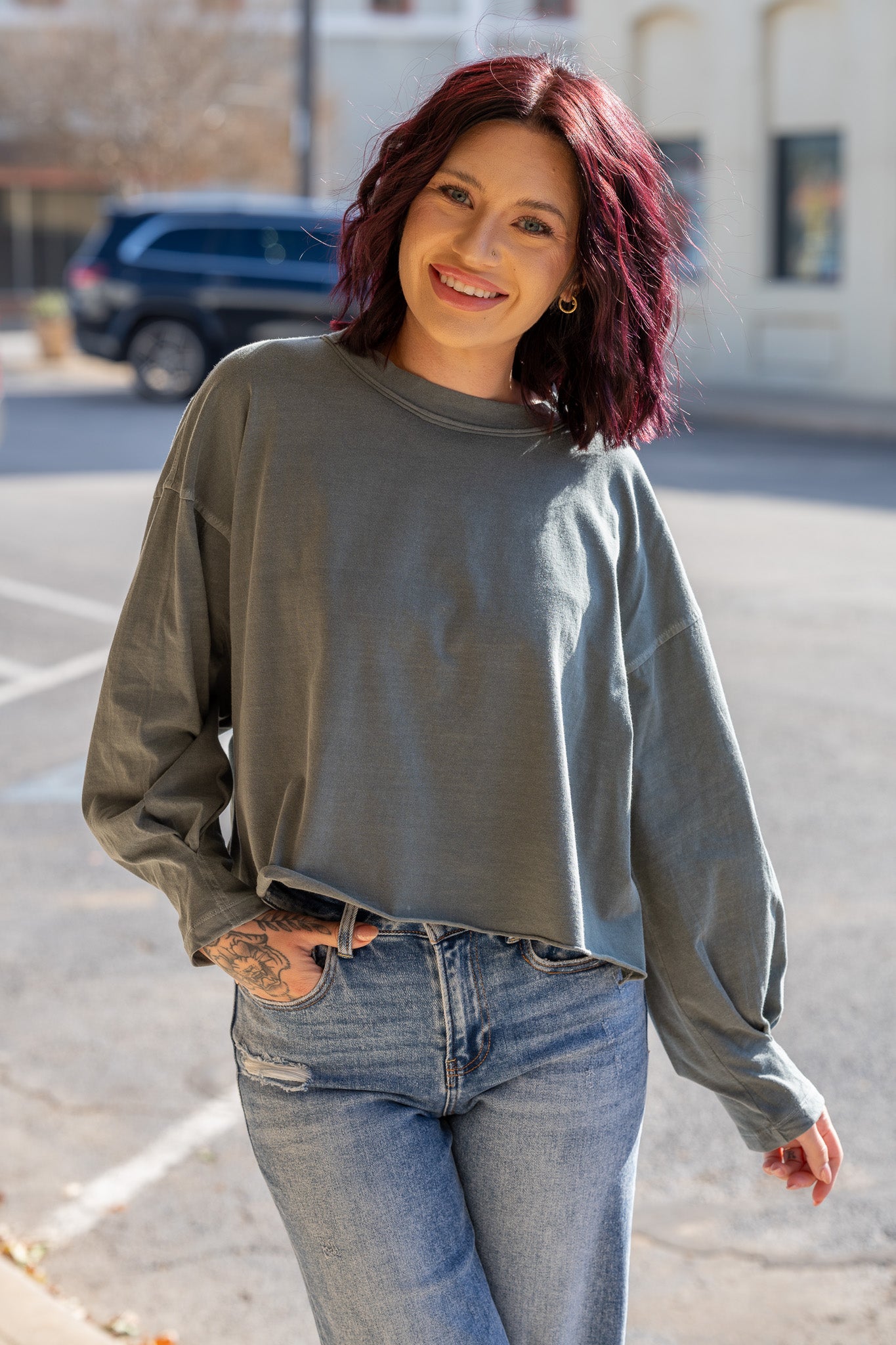 Everyday Ease Ash Jade Boxy Tee