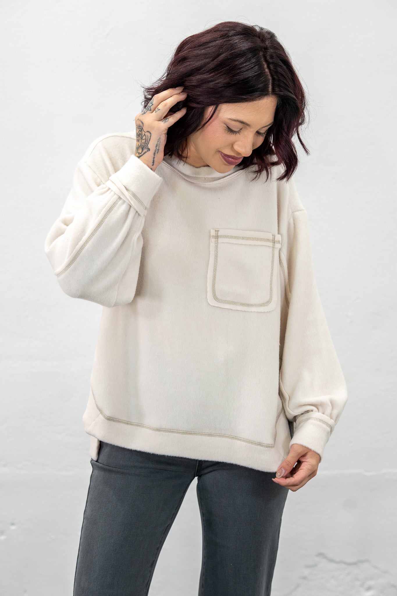 Soft Whispers Beige Sweatshirt