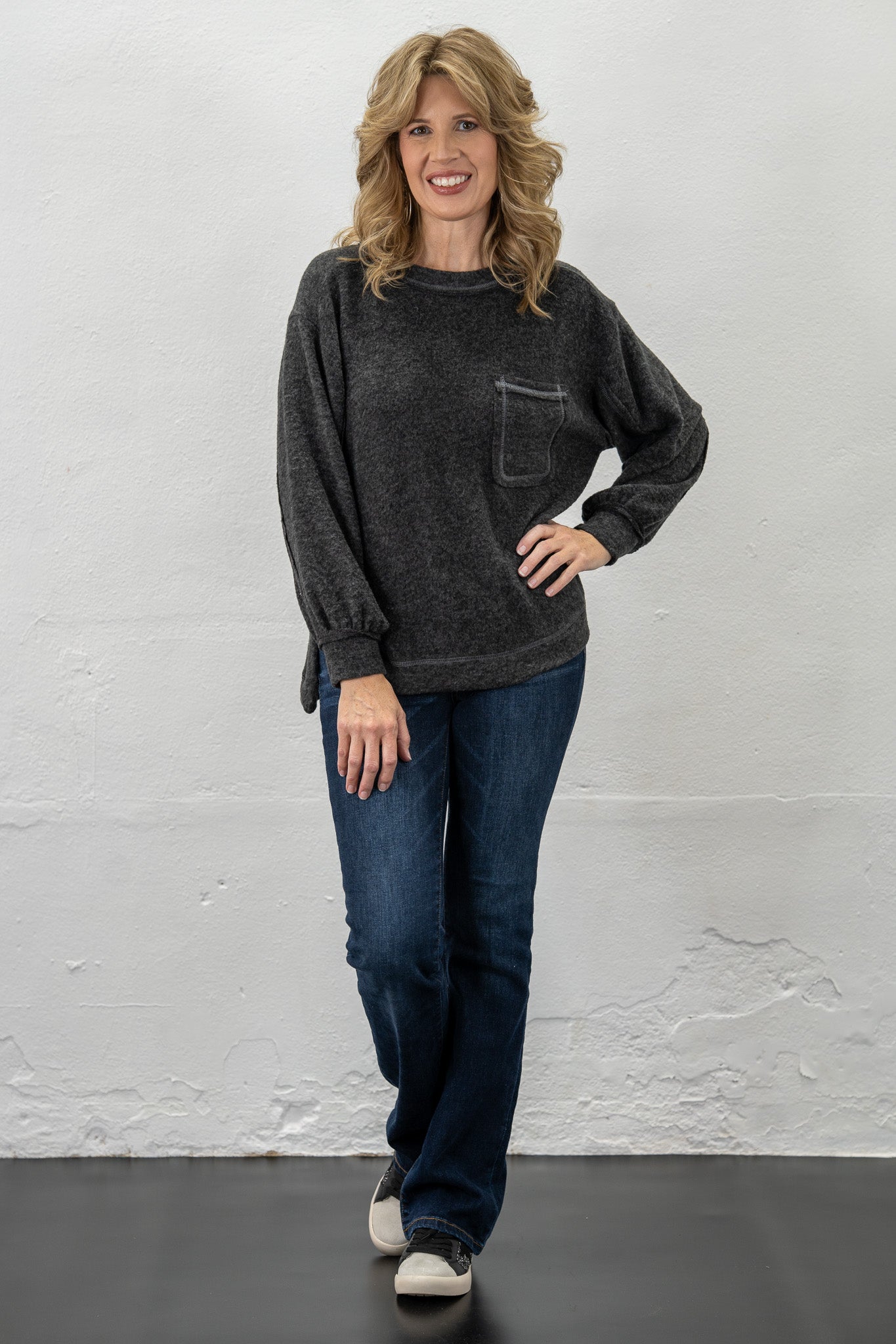 Soft Whispers Black Sweatshirt