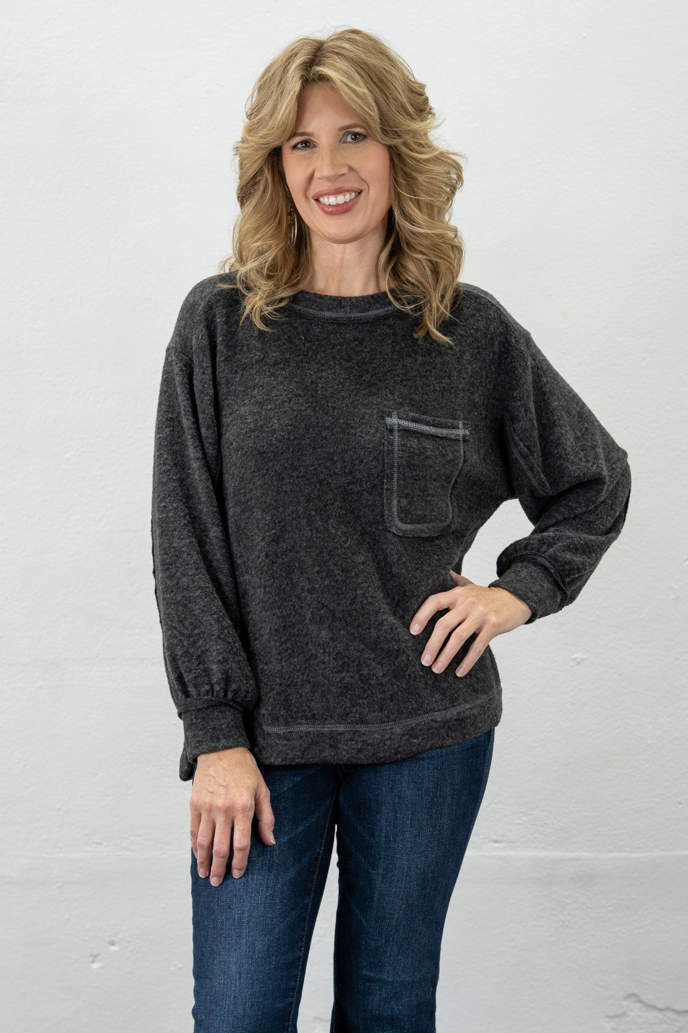 Soft Whispers Black Sweatshirt