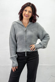 Cozy Corner Grey Zip Sweater