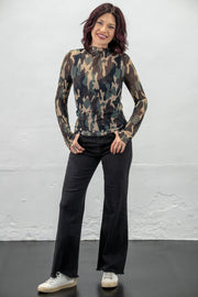Bianca Camo Mesh Top