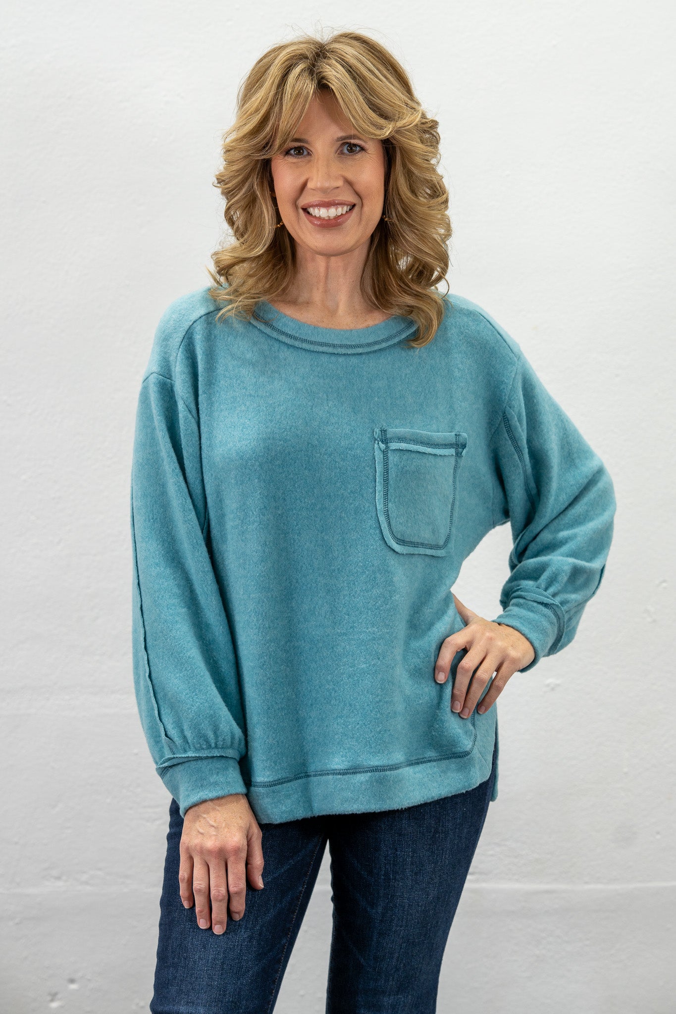 Soft Whispers Dusty Teal Sweatshirt