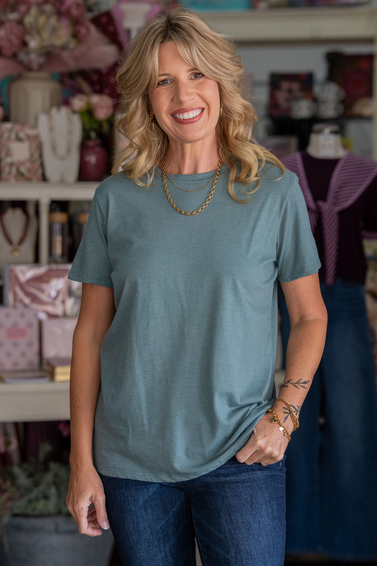 Basic Babe Ash Jade Tee