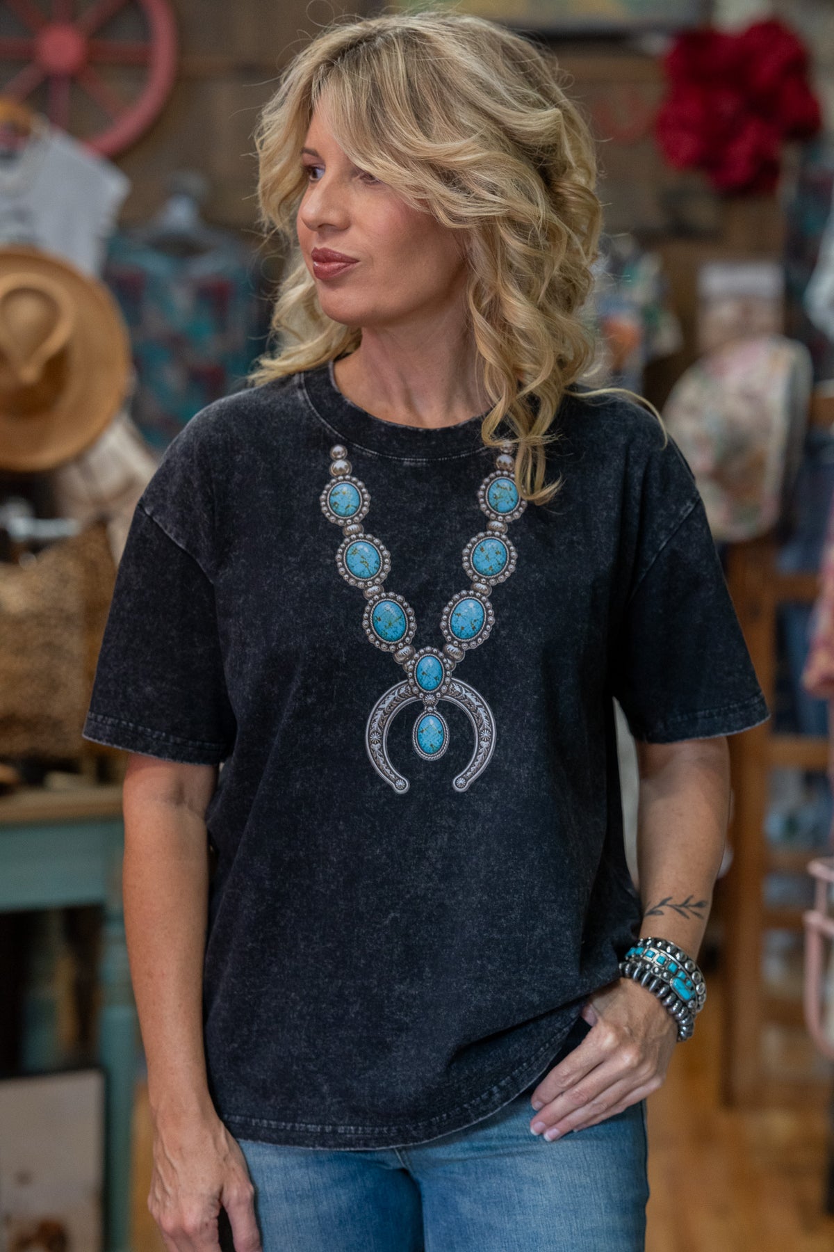 Turquoise Necklace Mineral Tee