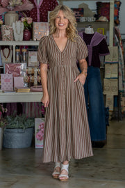 Mocha Latte Striped Dress