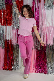 Alix Pink Cutoff Pants