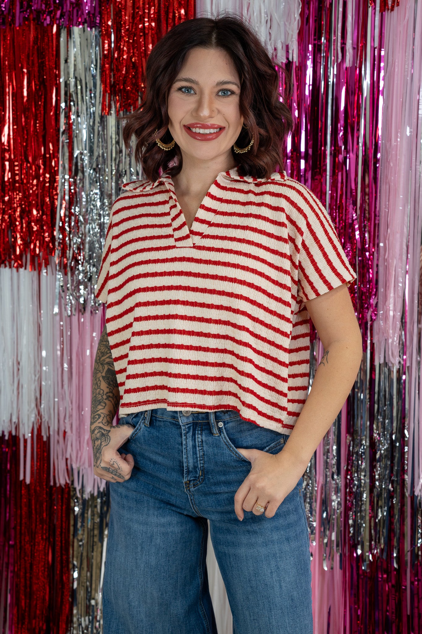 Retro Crush Red Polo Tee