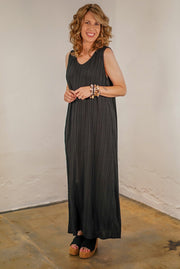 Kandice Black Crinkle Tank Dress