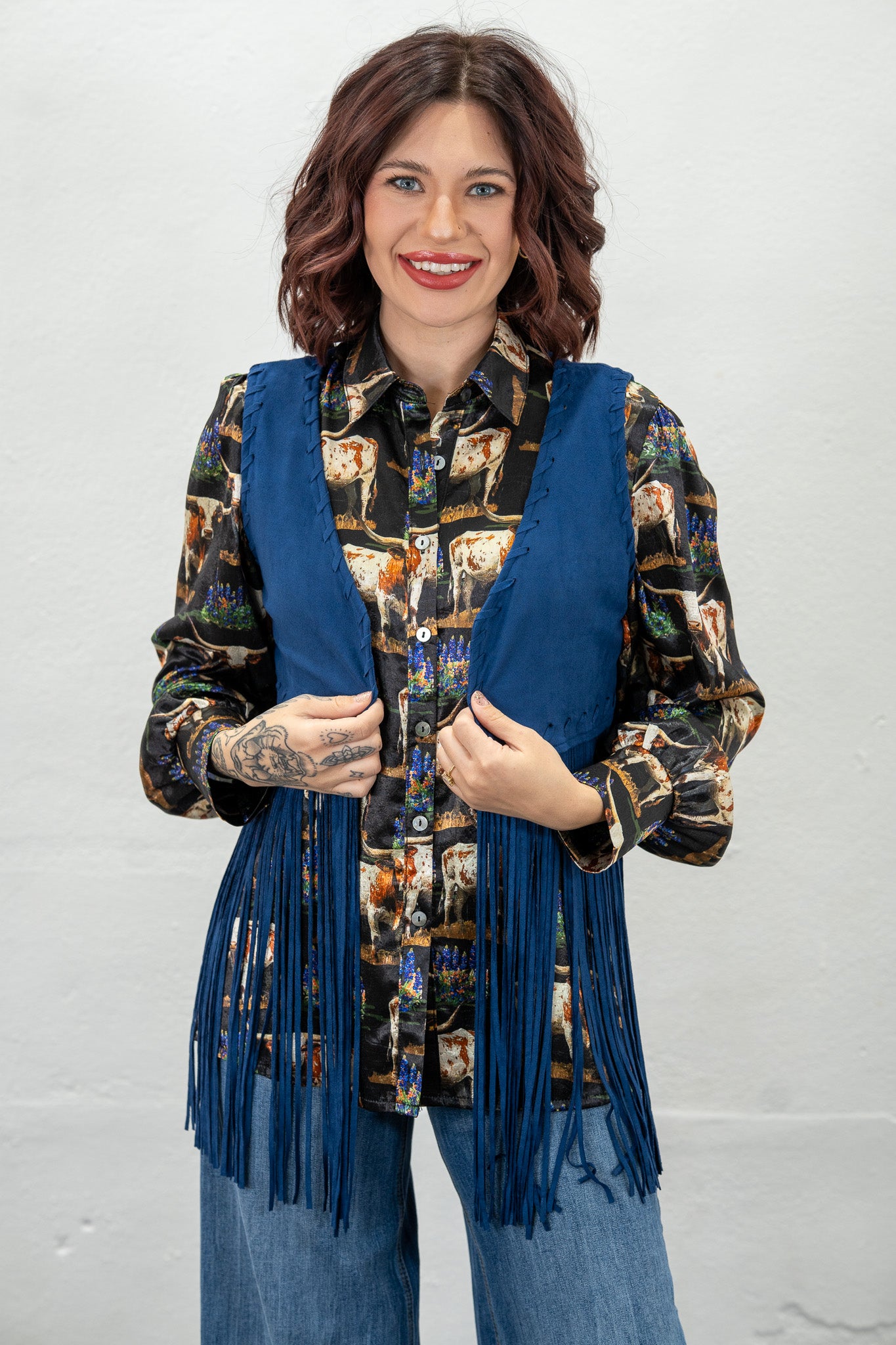 Midnight Maverick Fringe Vest