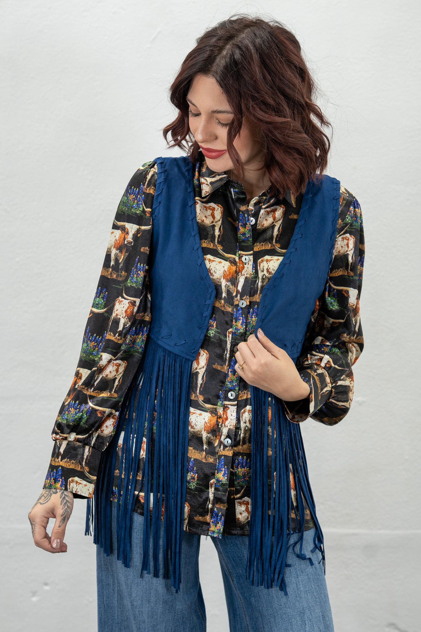 Midnight Maverick Fringe Vest