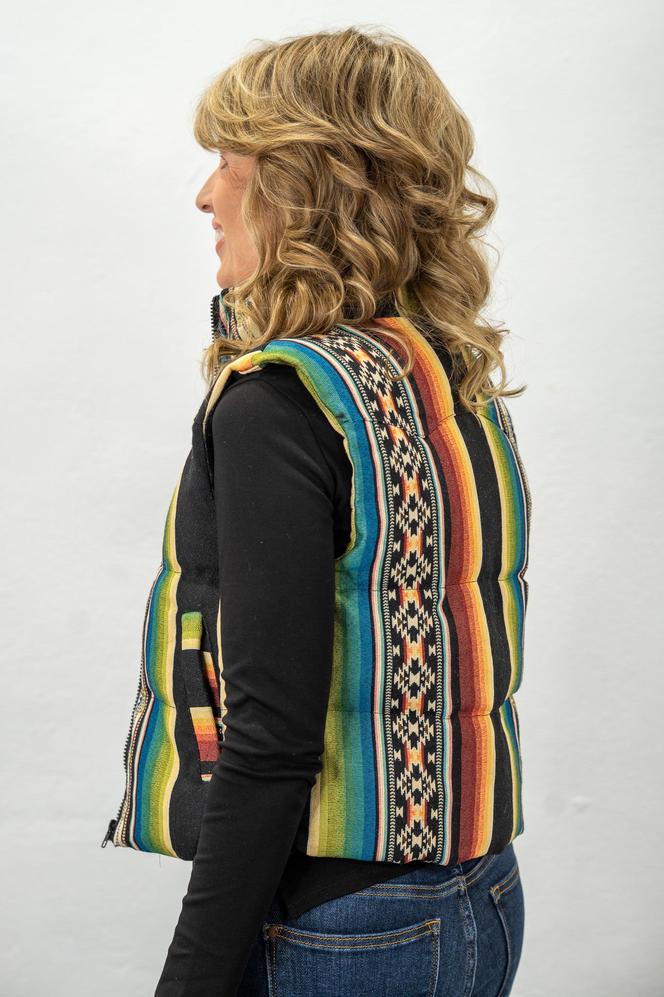 Rio Rainbow Black Serape Vest