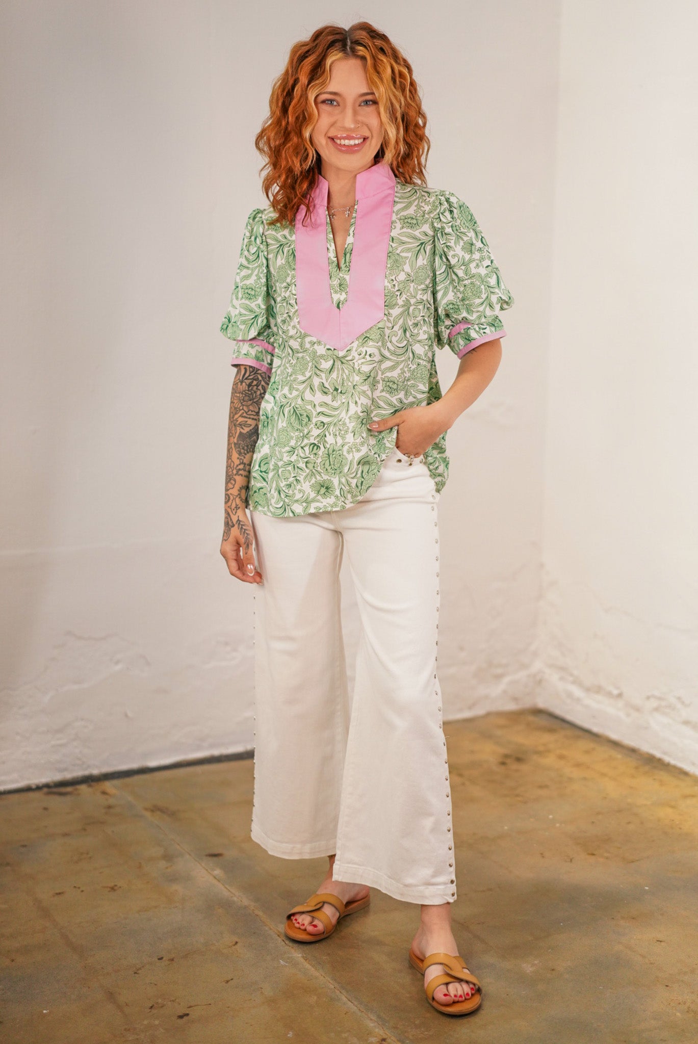 Everly White Studded Pants
