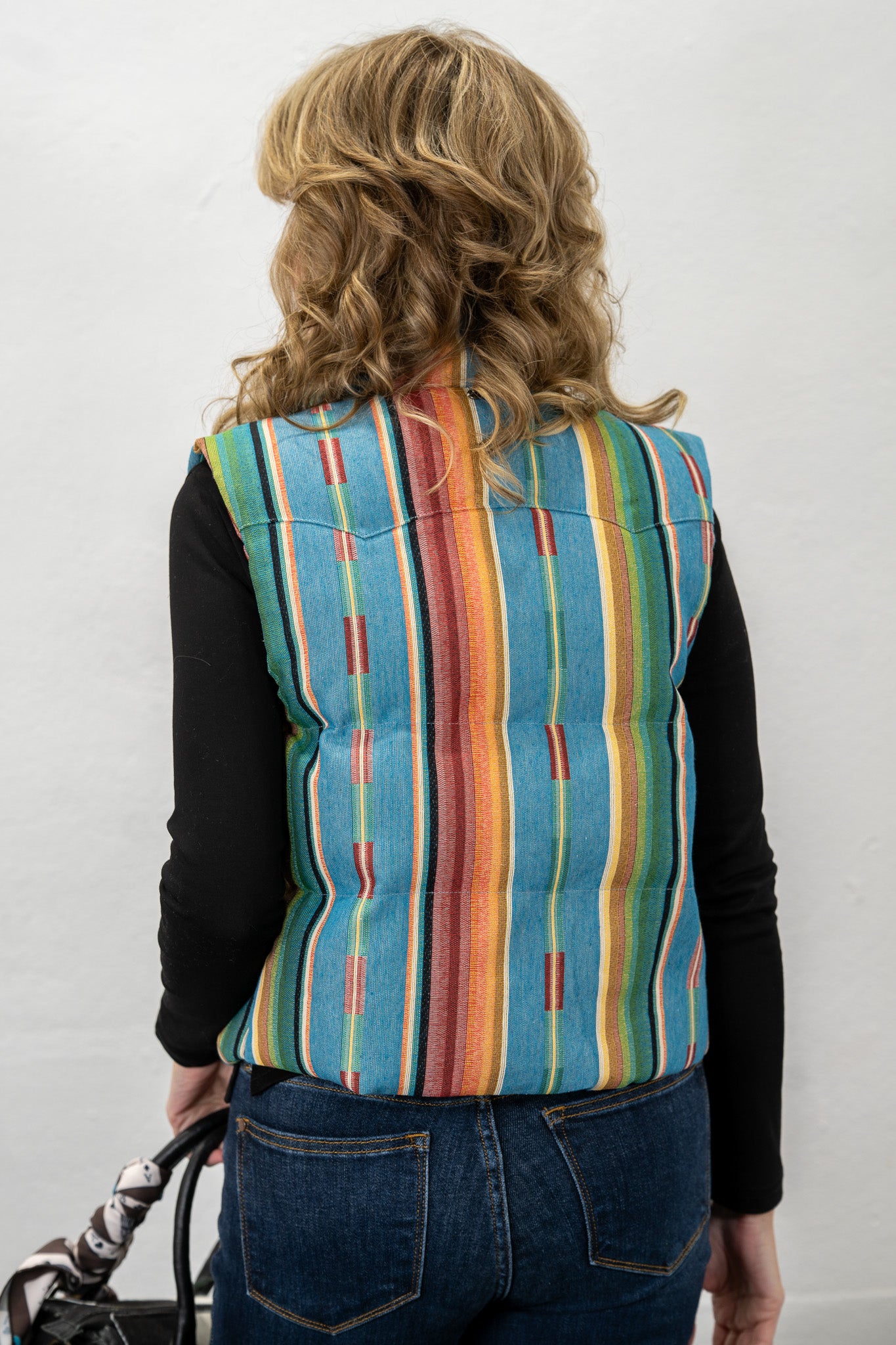 Rio Rainbow Turquoise Serape Vest