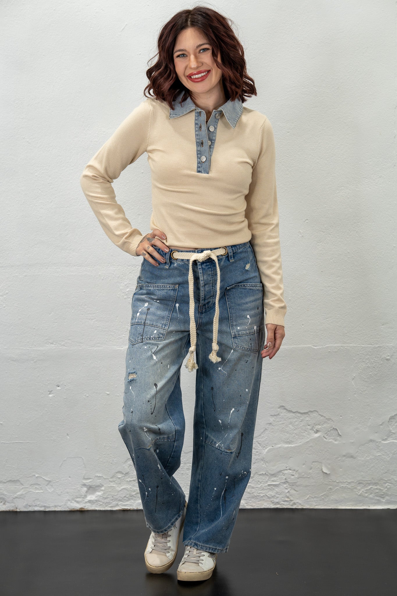 Kylee Paint Splattered Jeans