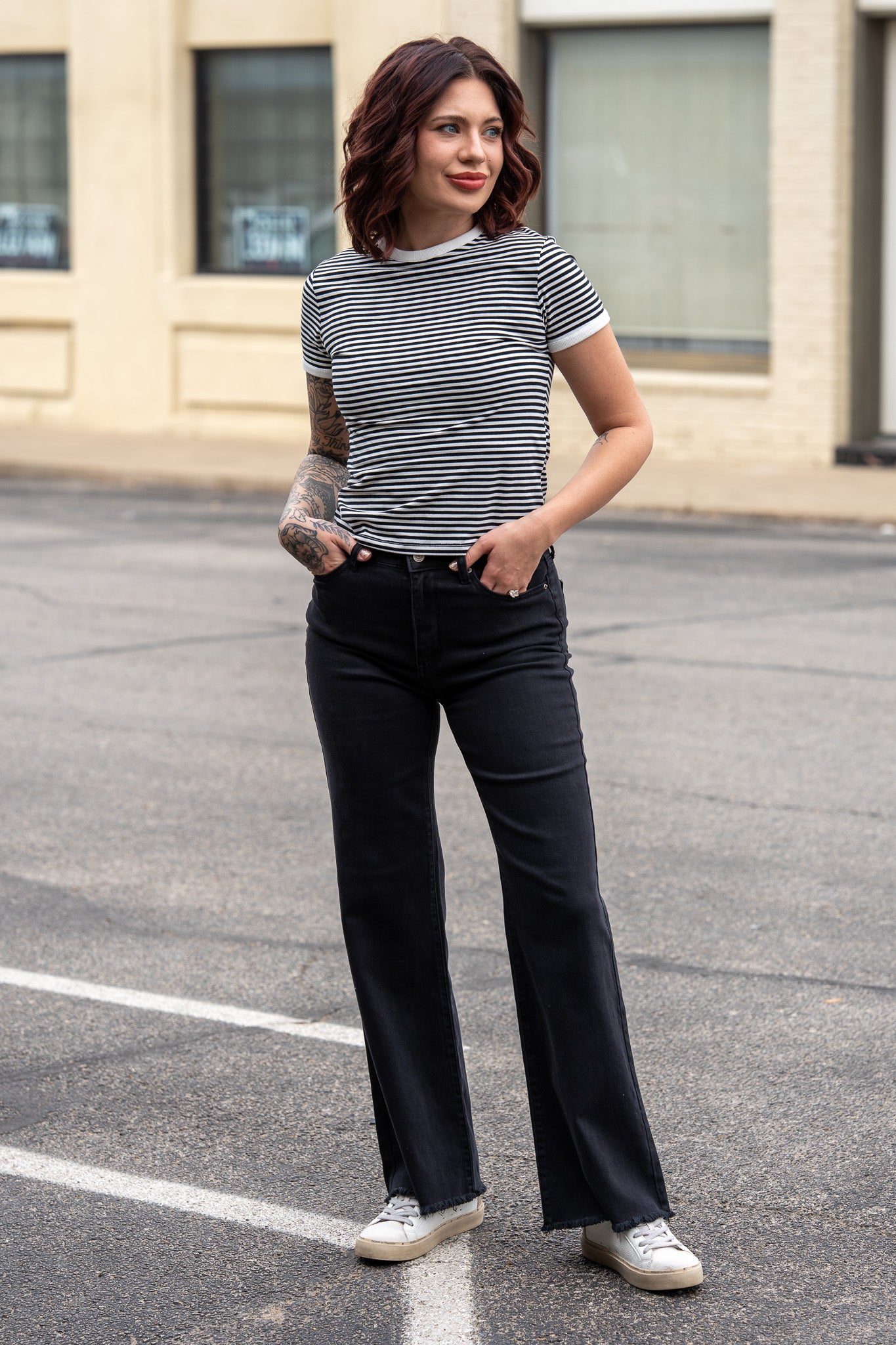 Alix Black Cutoff Pants