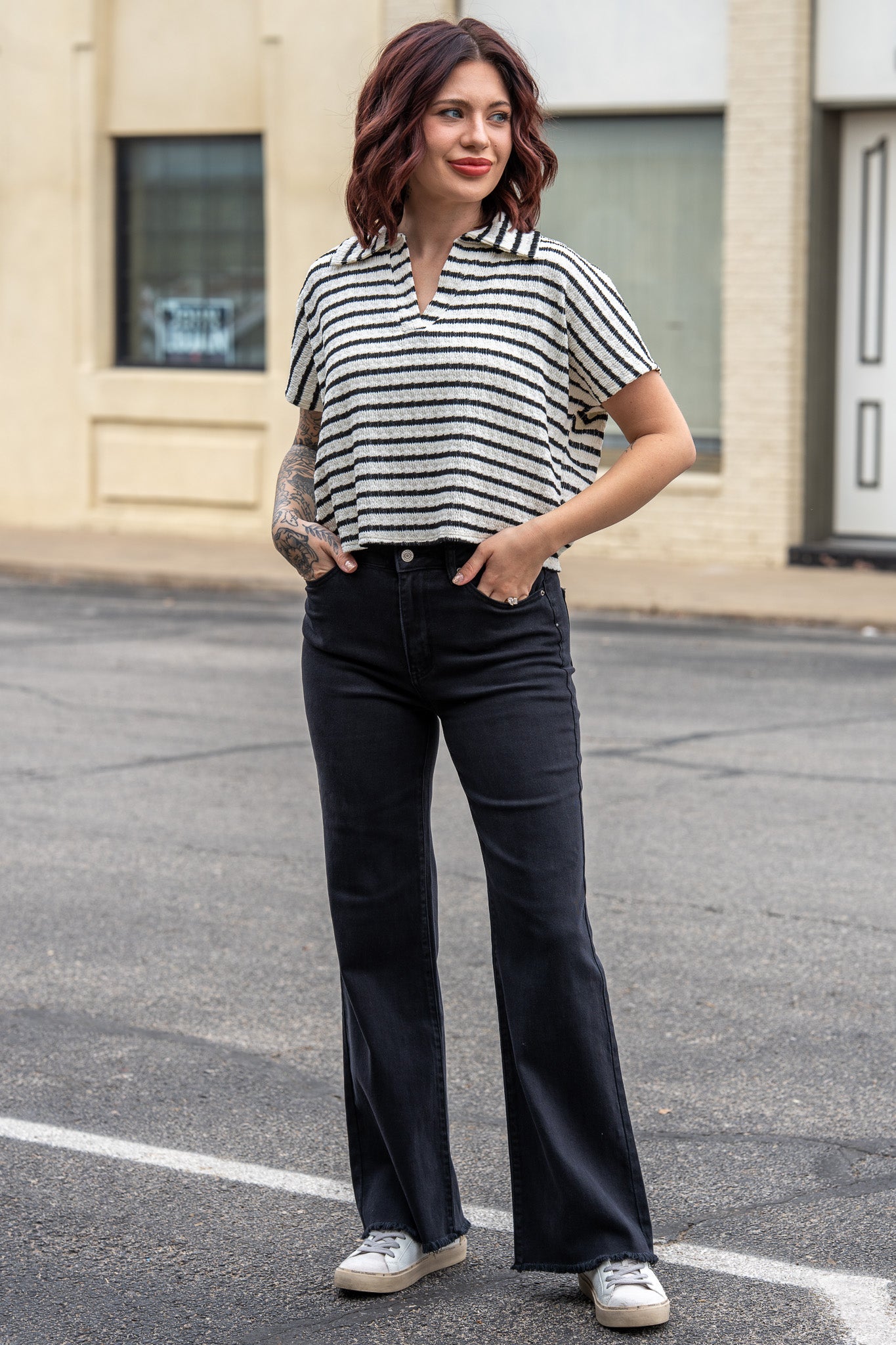 Retro Crush Black Polo Tee