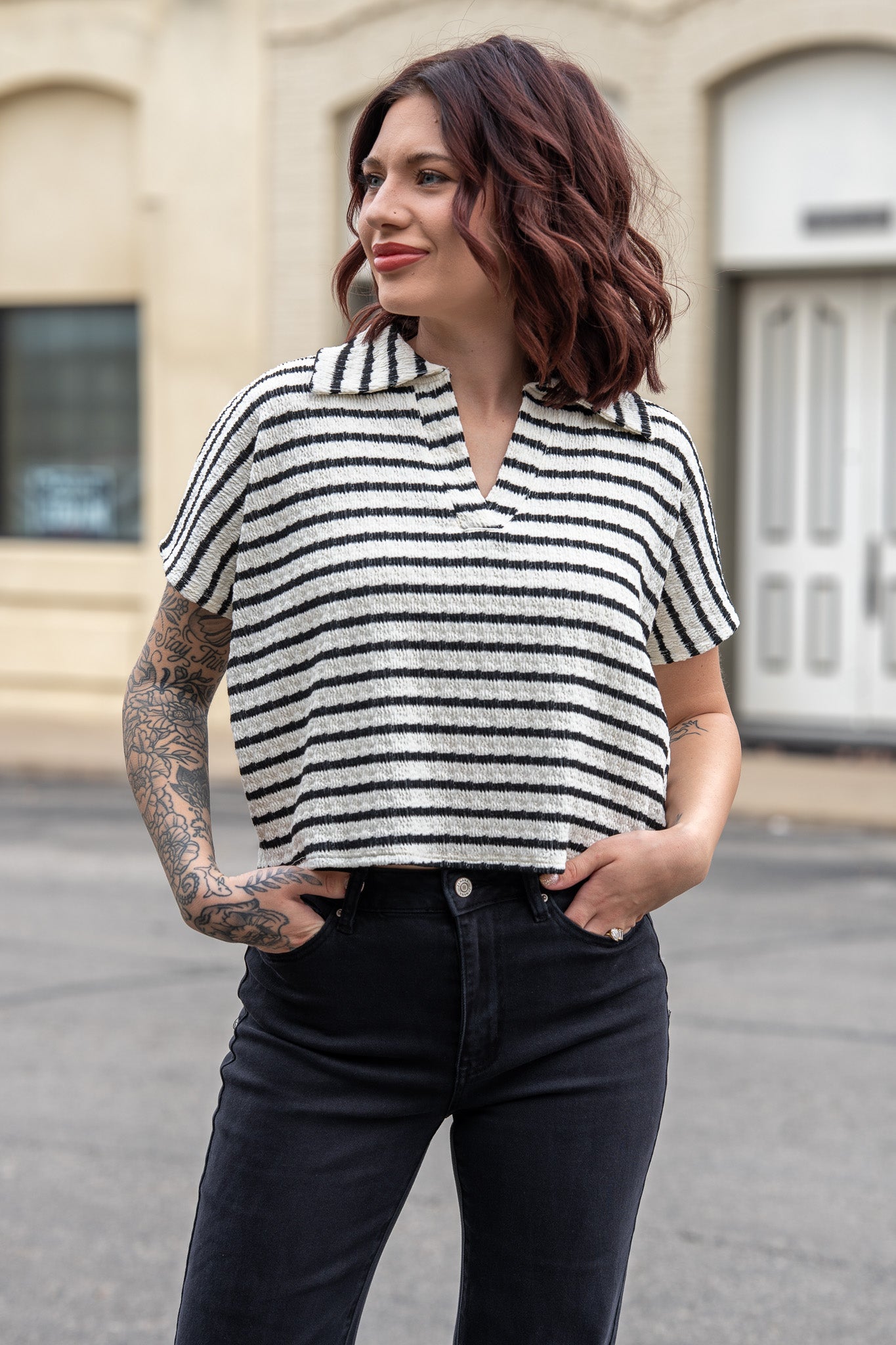 Retro Crush Black Polo Tee