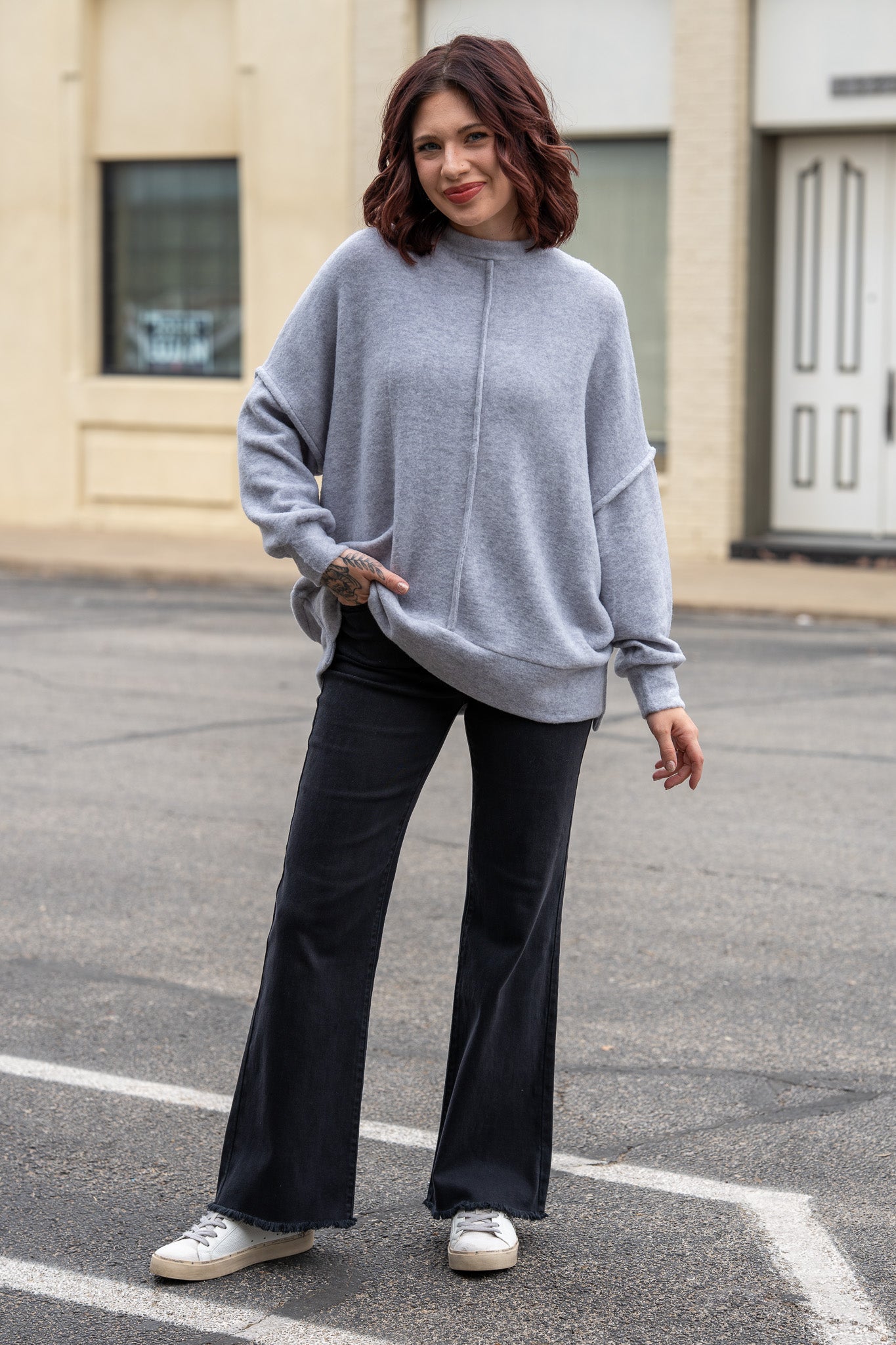 Plush Ease Grey Pullover