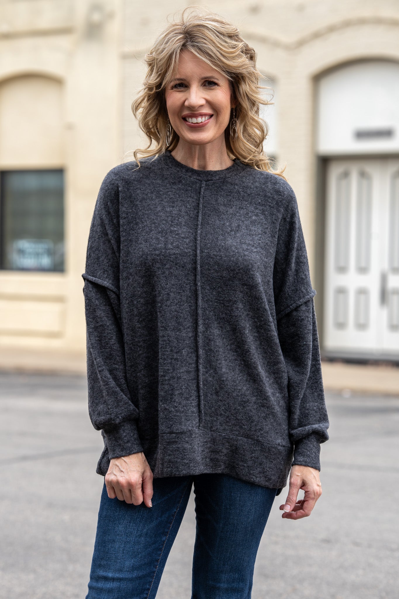 Plush Ease Ash Black Pullover