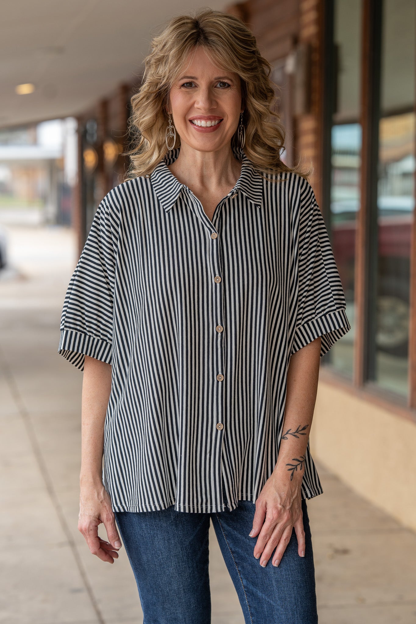 The Weekend Black Button-Up