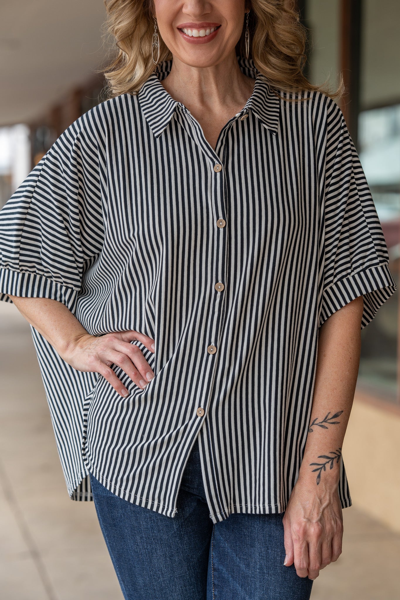 The Weekend Black Button-Up