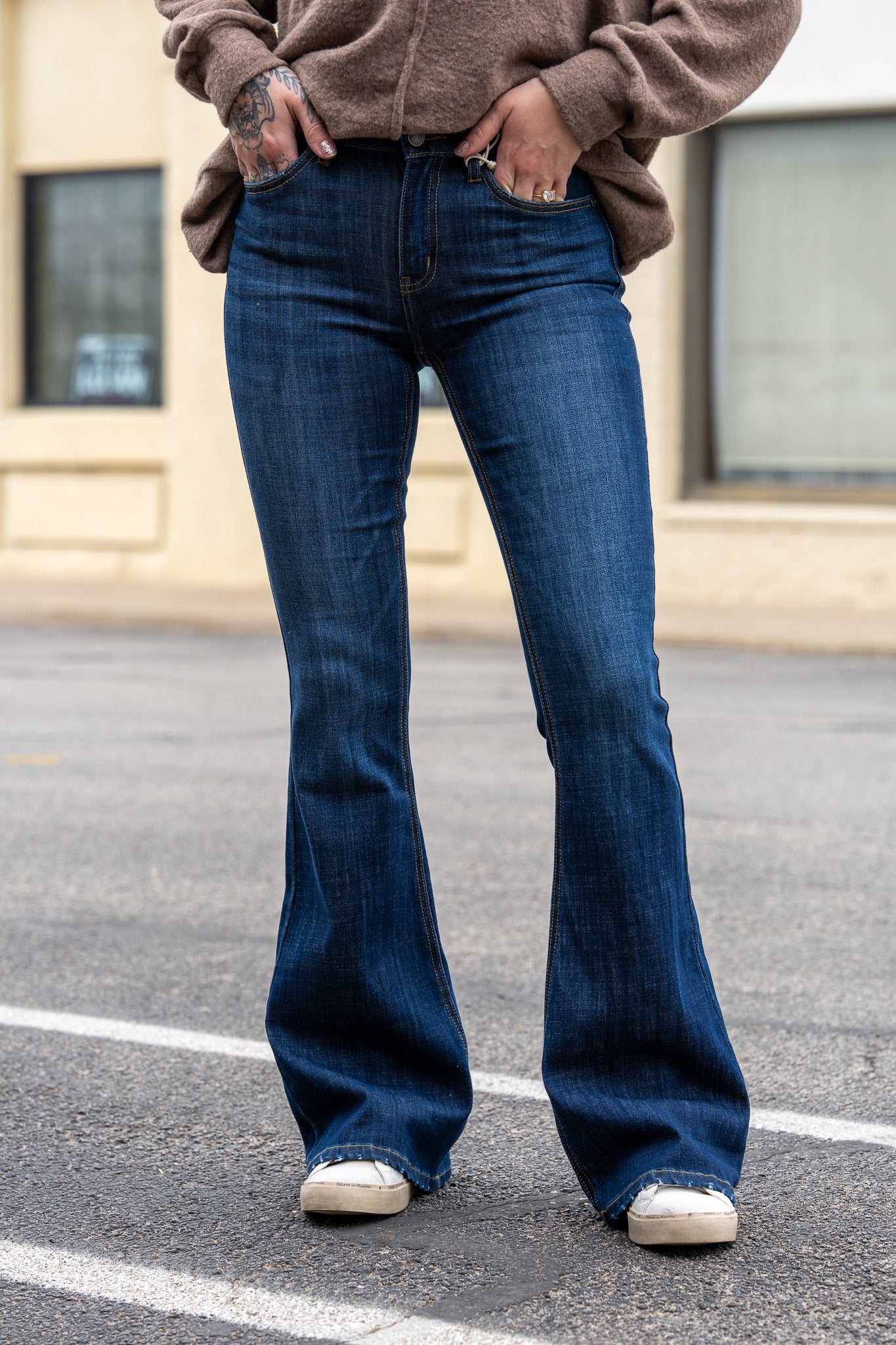 Kendra Dark Wash Flare Jeans