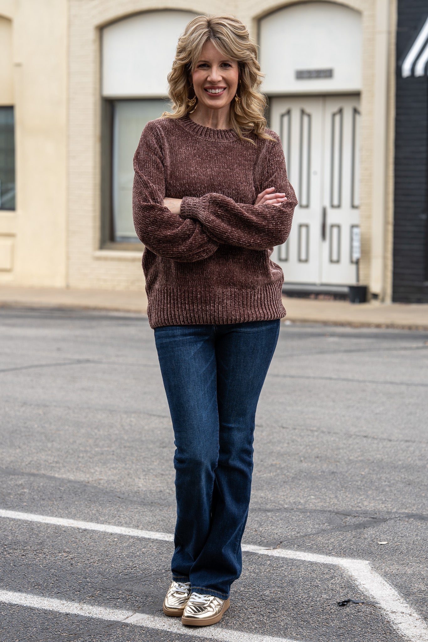 Cozy Up Brown Chenille Sweater