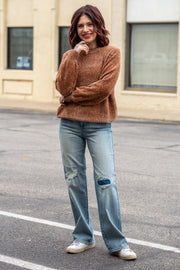 Cozy Up Camel Chenille Sweater