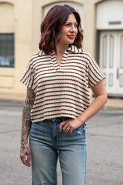 Retro Crush Brown Polo Tee